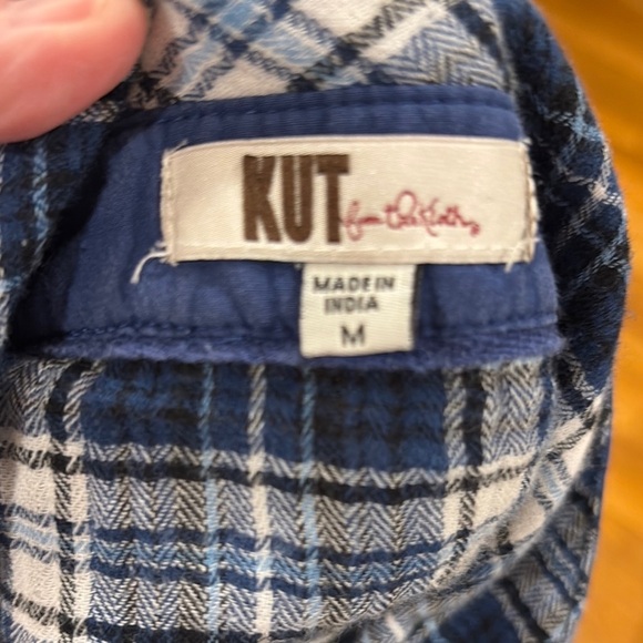 KUT From the Kluth Women’s Blue and White Plaid Button-Up Shirt. Size M - Picture 7 of 7